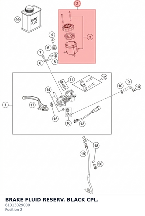 Diagram preview: BRAKE FLUID RESERV. BLACK CPL. (61313029000)