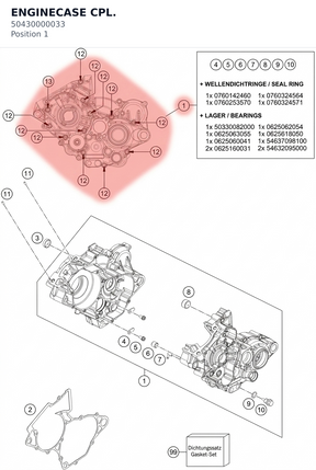 Diagram preview: ENGINECASE CPL. (50430000033)