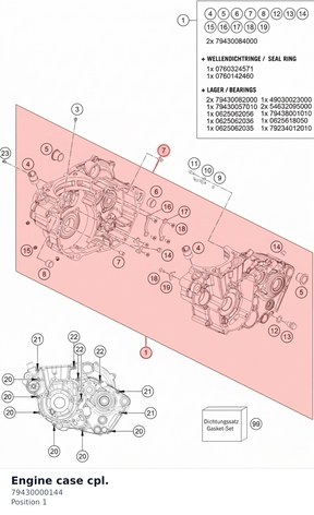 Diagram preview: Engine case cpl. (79430000144)