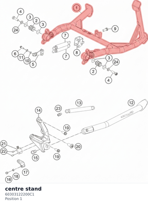 Diagram preview: centre stand (60303122200C1)