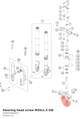Diagram preview: Steering head screw M20x1.5 SW (54801036300C1)