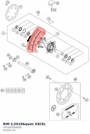 Diagram preview: RIM 2,5X19" EXCEL (7911007000030)