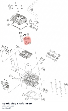 Diagram preview: spark plug shaft insert (63536075000)