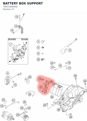 Diagram preview: BATTERY BOX SUPPORT (79011056000)