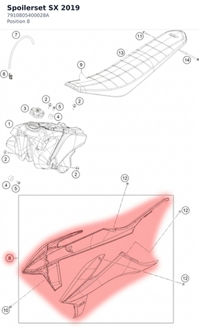Diagram preview: Spoilerset SX 2019 (7910805400028A)