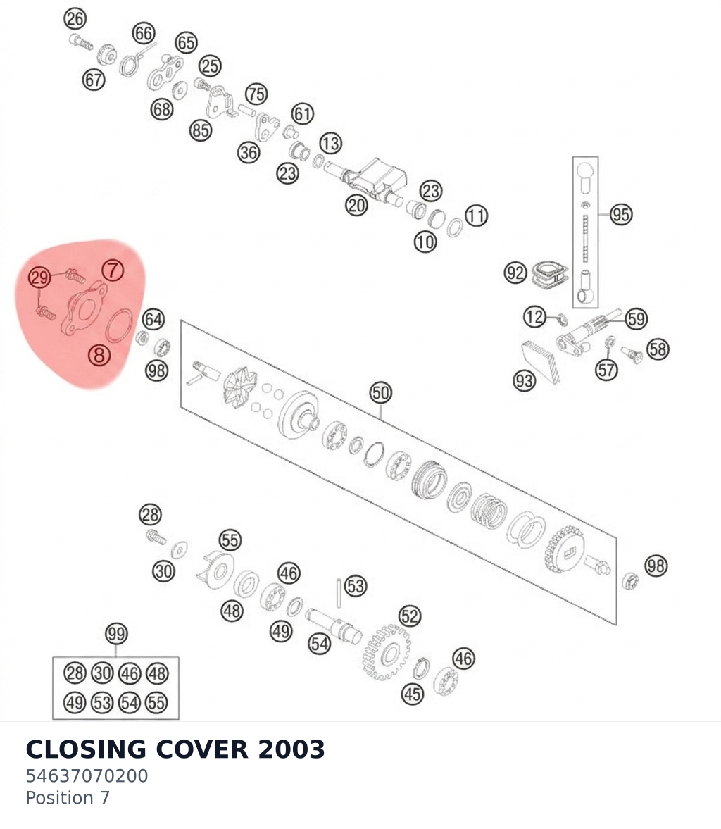 Diagram preview: CLOSING COVER             2003 (54637070200)