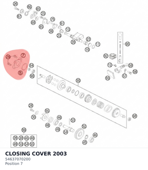 Diagram preview: CLOSING COVER             2003 (54637070200)