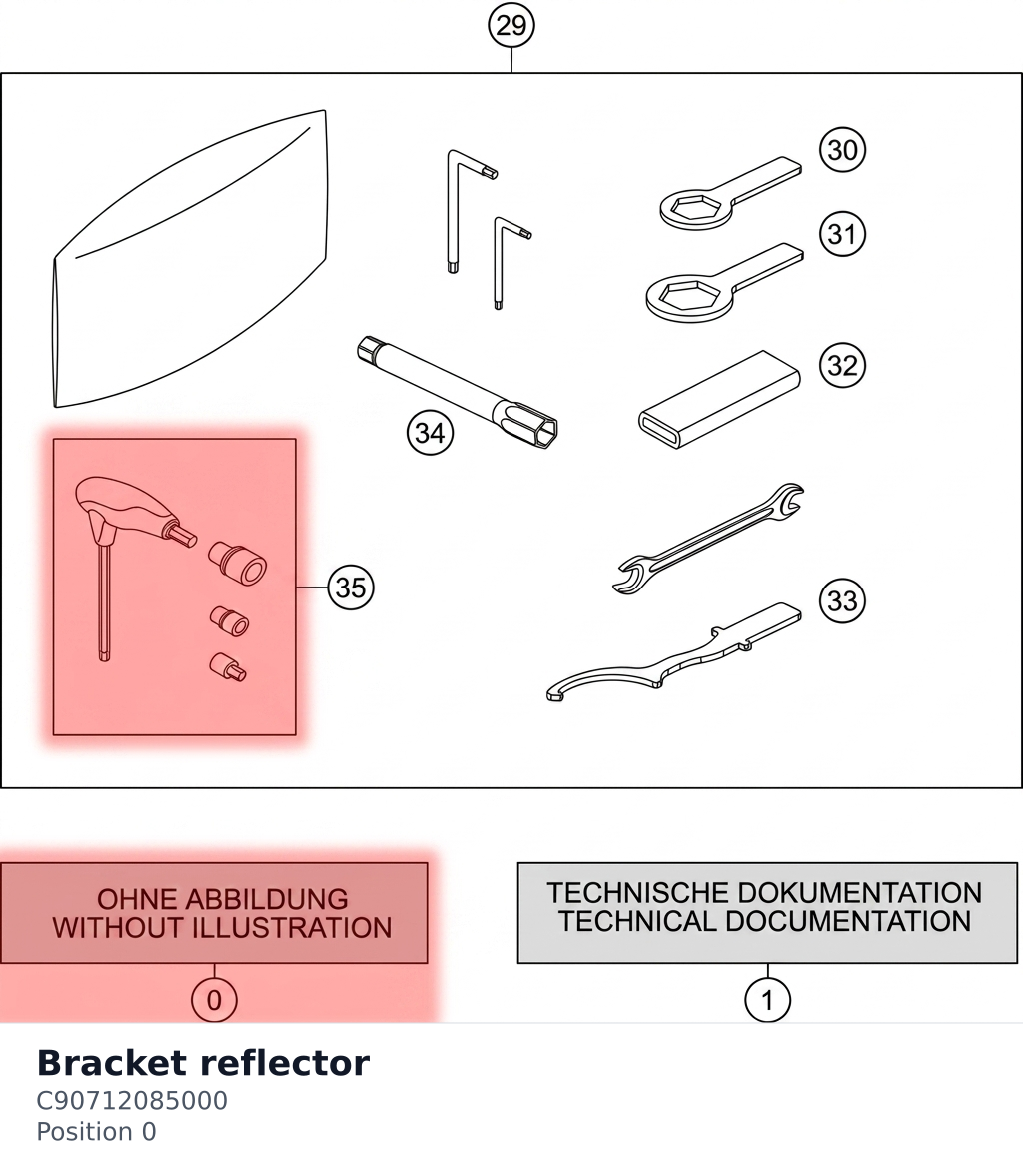 Diagram preview: Bracket reflector (C90712085000)