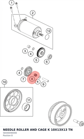Diagram preview: NEEDLE ROLLER AND CAGE K 10X13X13 TN (58440090000)