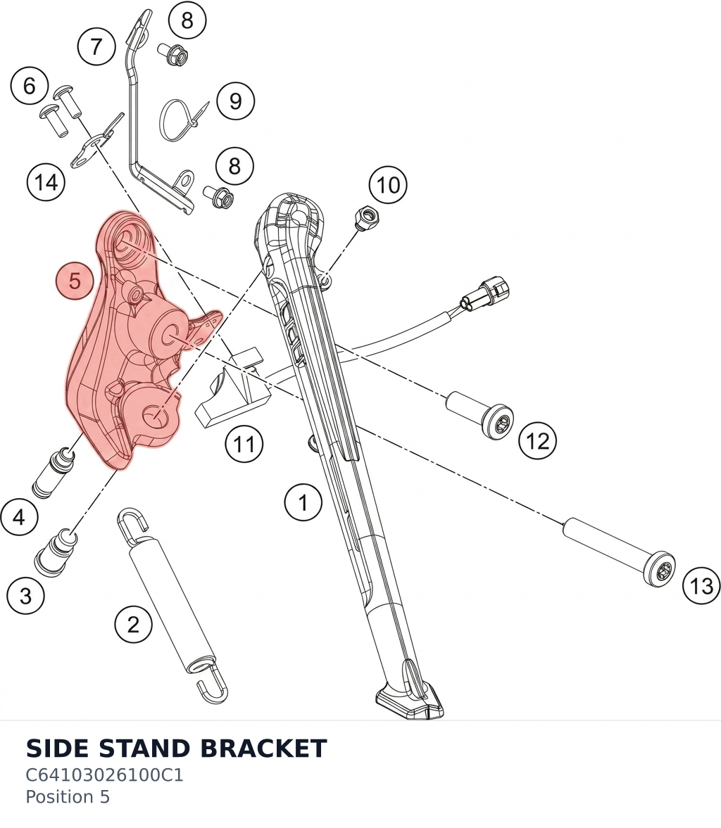 Diagram preview: SIDE STAND BRACKET (C64103026100C1)