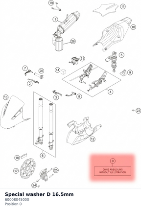 Diagram preview: Special washer D 16.5mm (60008045000)