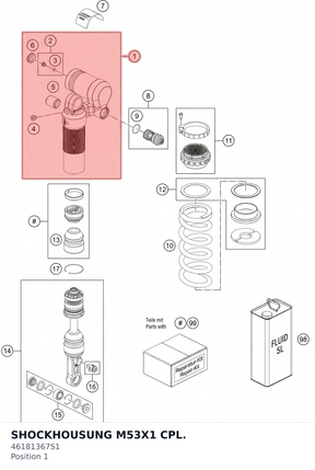 Diagram preview: SHOCKHOUSUNG M53X1 CPL. (46181367S1)
