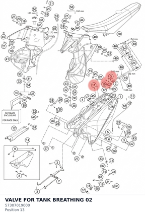Diagram preview: VALVE FOR TANK BREATHING 02 (57307019000)