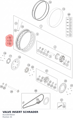 Diagram preview: VALVE INSERT SCHRADER (81210076010)