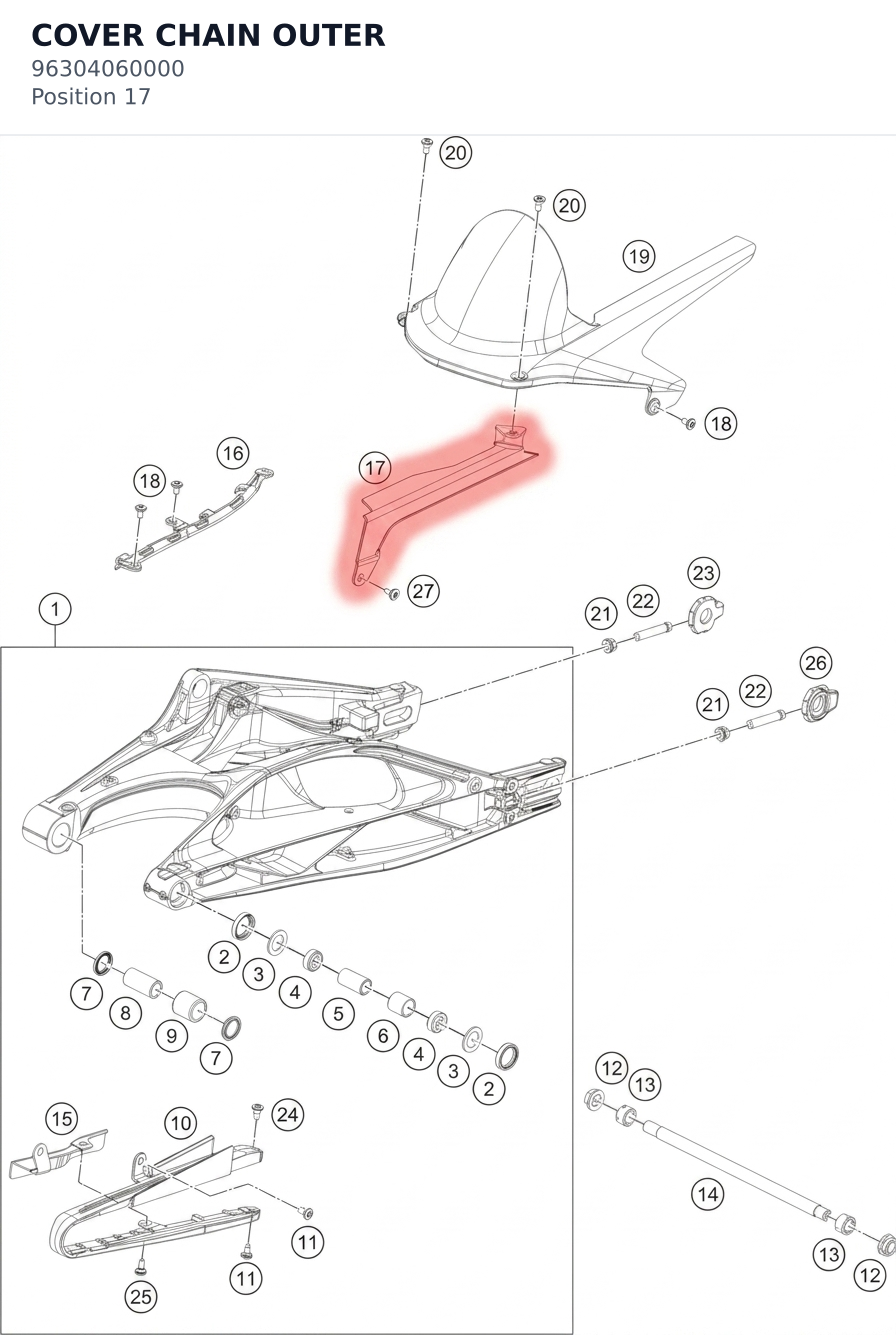 Diagram preview: COVER CHAIN OUTER (96304060000)