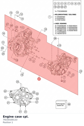 Diagram preview: Engine case cpl. (79230100133)