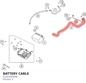Diagram preview: BATTERY CABLE (61911059050)