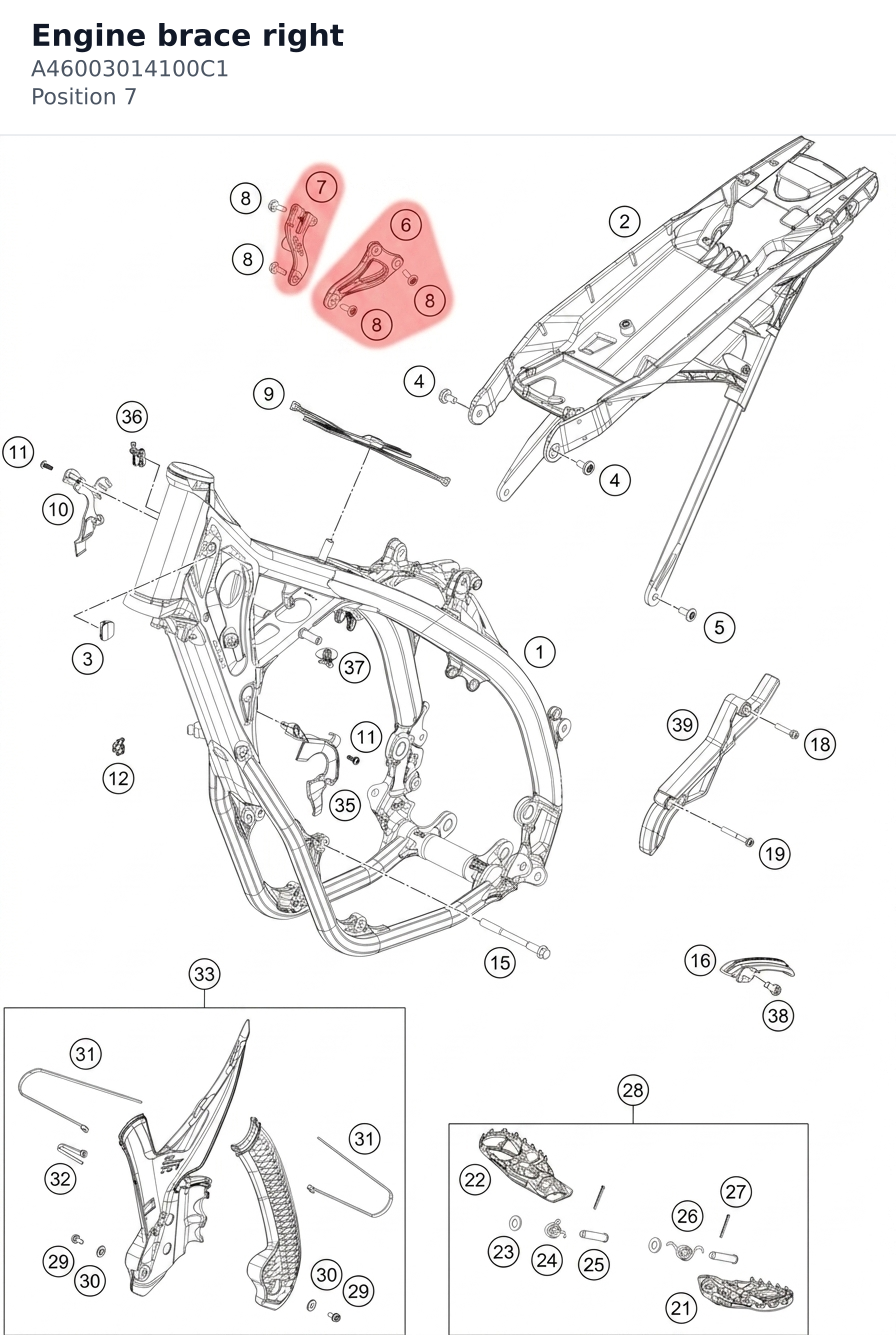 Diagram preview: Engine brace right (A46003014100C1)