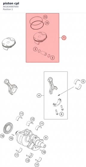 Diagram preview: piston cpl (A61830007000)