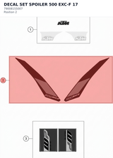 Diagram preview: DECAL SET SPOILER 500 EXC-F 17 (79008155007)