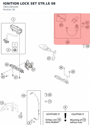 Diagram preview: IGNITION LOCK SET STR.LE    08 (78011065100)
