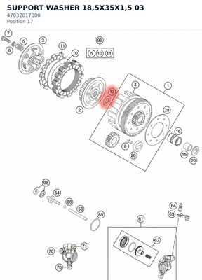 Diagram preview: SUPPORT WASHER 18,5X35X1,5  03 (47032017000)