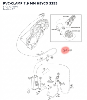 Diagram preview: PVC-CLAMP 7,9 MM HEYCO 3355 (57013070100)