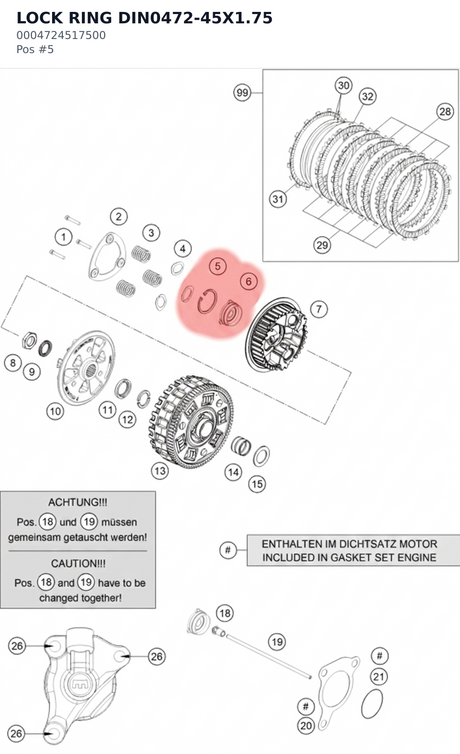 Diagram preview: LOCK RING DIN0472-45X1.75 (0004724517500)