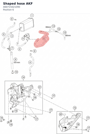 Diagram preview: Shaped hose AKF (A60715021090)