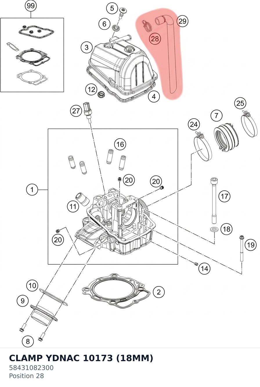 Diagram preview: CLAMP YDNAC 10173 (18MM) (58431082300)
