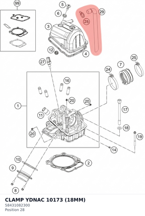 Diagram preview: CLAMP YDNAC 10173 (18MM) (58431082300)
