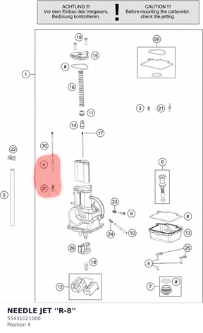 Diagram preview: NEEDLE JET ''R-8'' (55431021000)