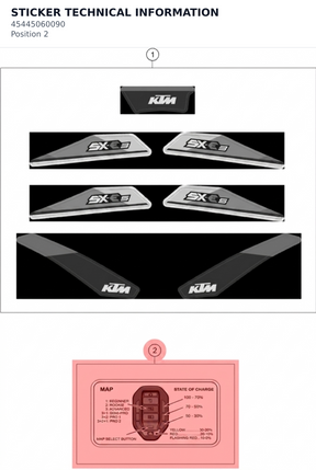 Diagram preview: STICKER TECHNICAL INFORMATION (45445060090)