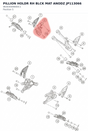 Diagram preview: PILLION HOLDR RH BLCK MAT ANODZ JP113066 (96303049000C1)