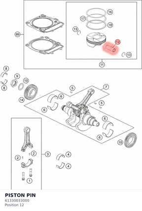 Diagram preview: PISTON PIN (61330033000)