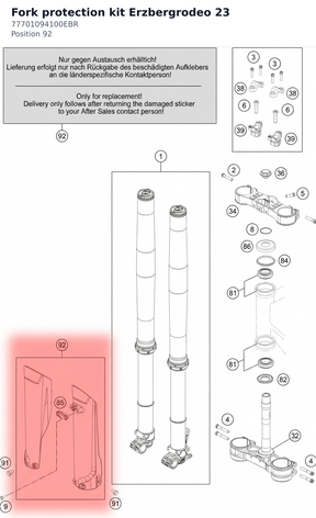 Diagram preview: Fork protection kit Erzbergrodeo 23 (77701094100EBR)