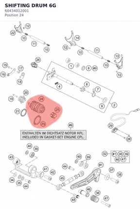 Diagram preview: SHIFTING DRUM 6G (60434012001)