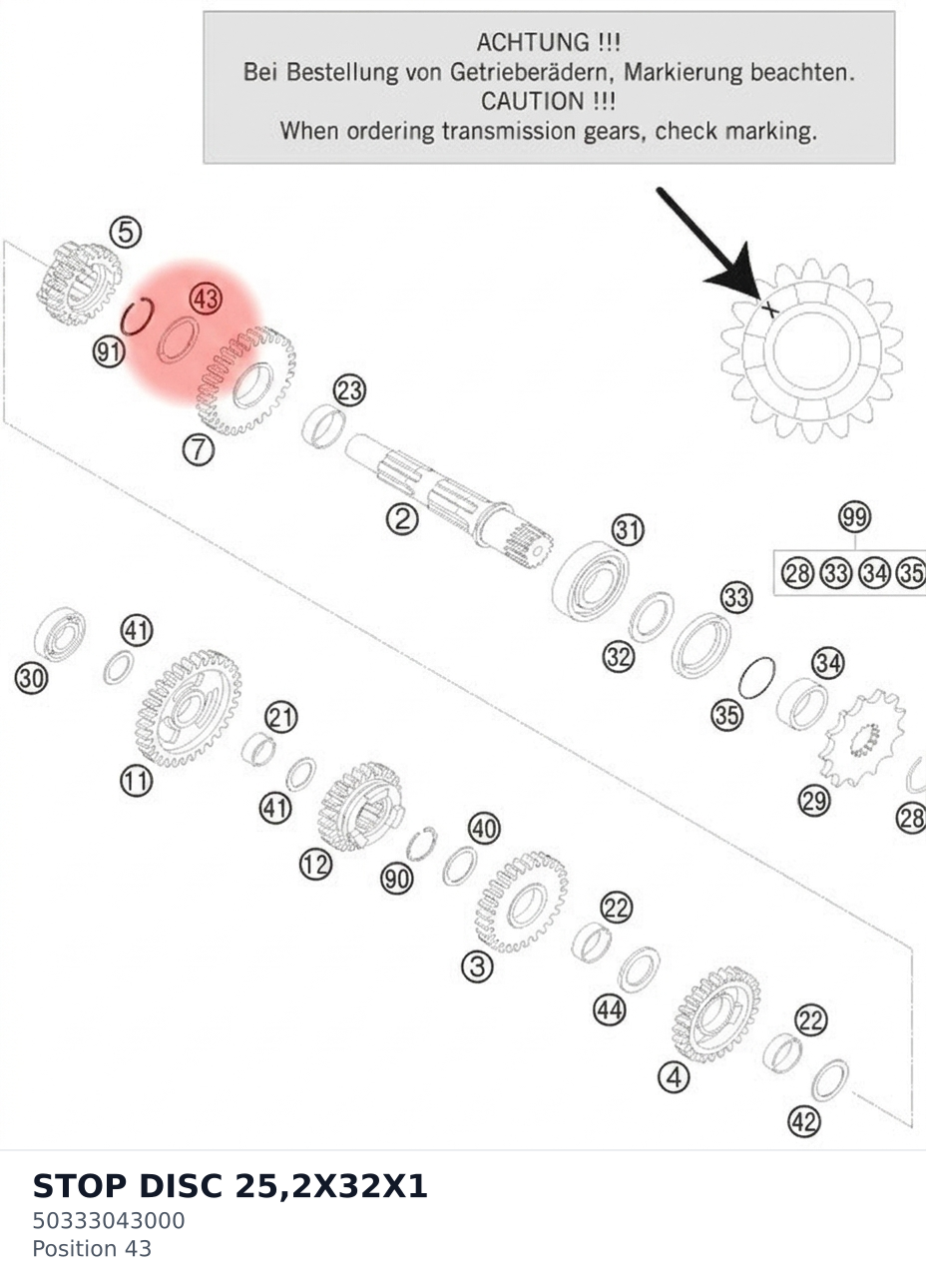 Diagram preview: STOP DISC 25,2X32X1 (50333043000)