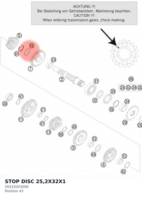 Diagram preview: STOP DISC 25,2X32X1 (50333043000)