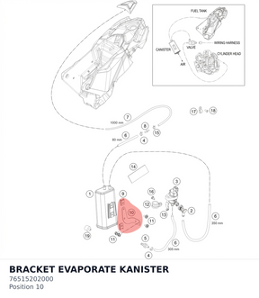 Diagram preview: BRACKET EVAPORATE KANISTER (76515202000)