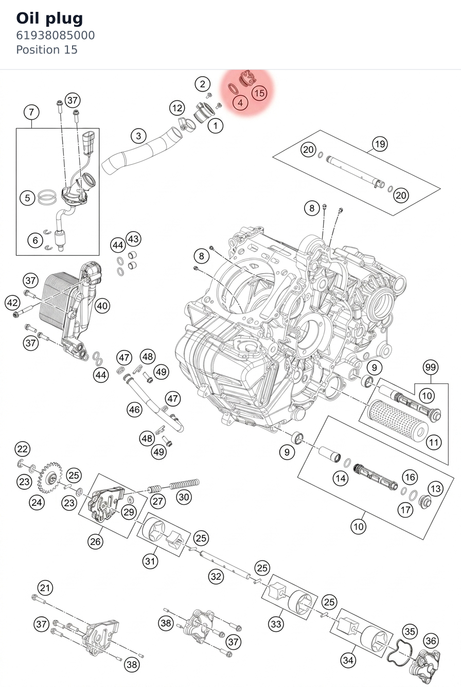 Diagram preview: Oil plug (61938085000)