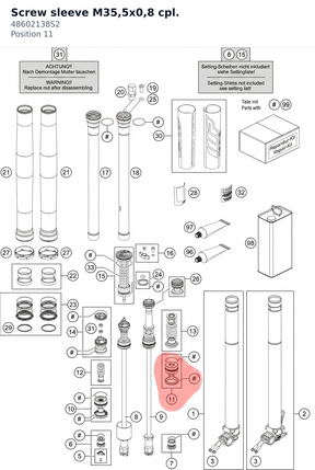 Diagram preview: Screw sleeve M35,5x0,8 cpl. (48602138S2)