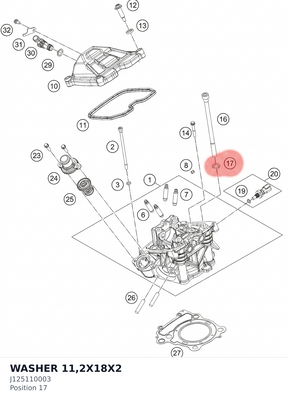 Diagram preview: WASHER 11,2X18X2 (J125110003)