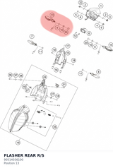 Diagram preview: FLASHER REAR R/S (90514036100)