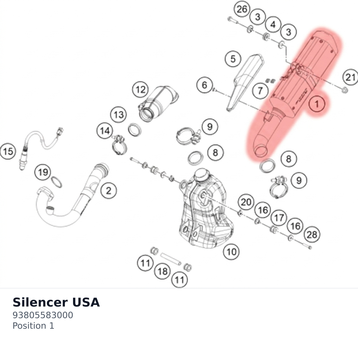 Diagram preview: Silencer USA (93805583000)