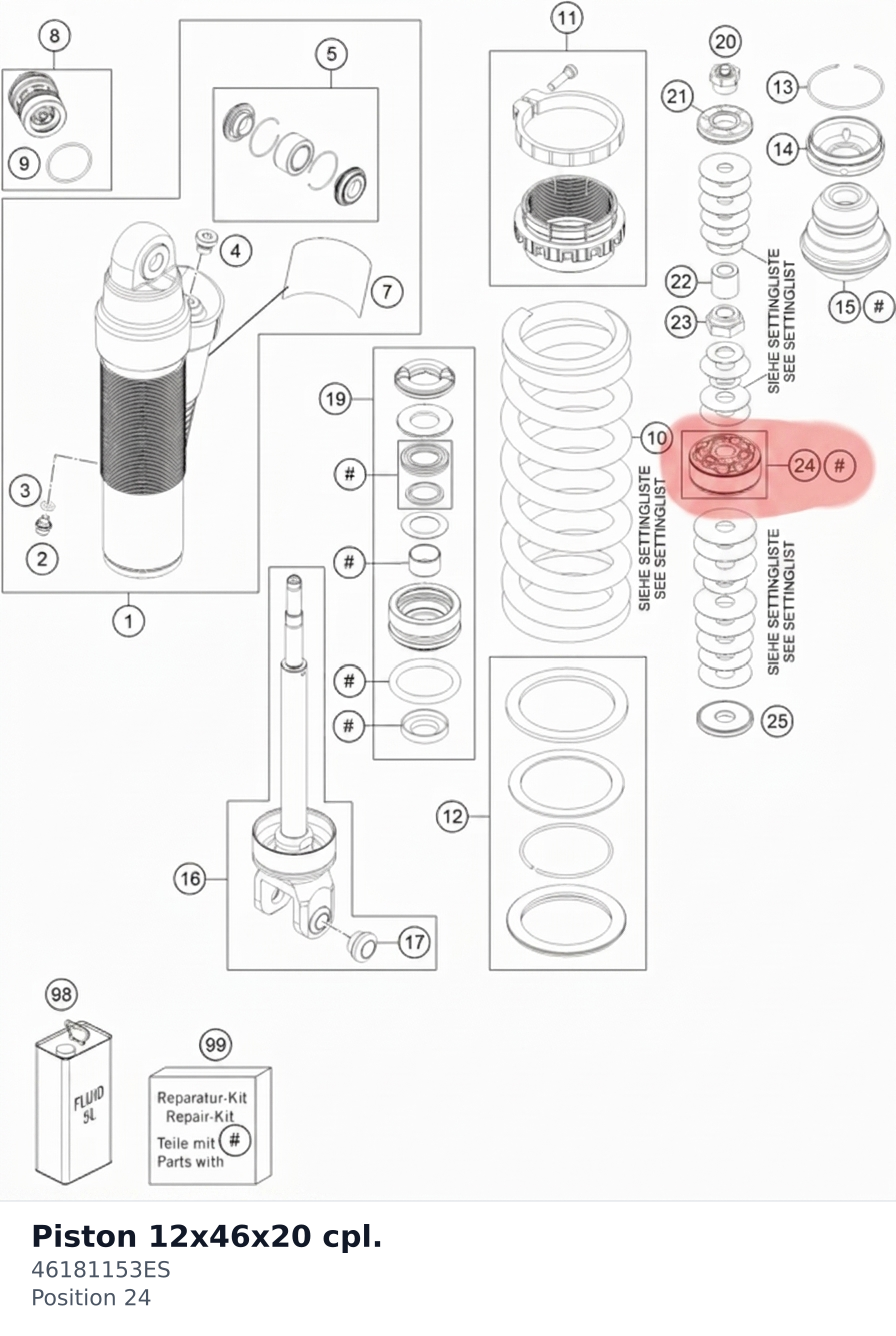 Diagram preview: Piston 12x46x20 cpl. (46181153ES)