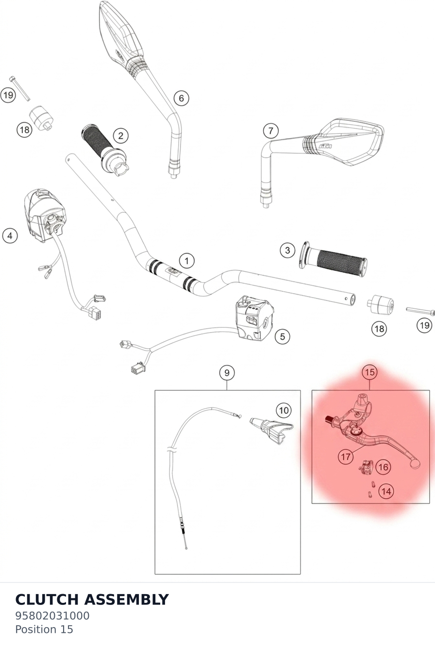 Diagram preview: CLUTCH ASSEMBLY (95802031000)