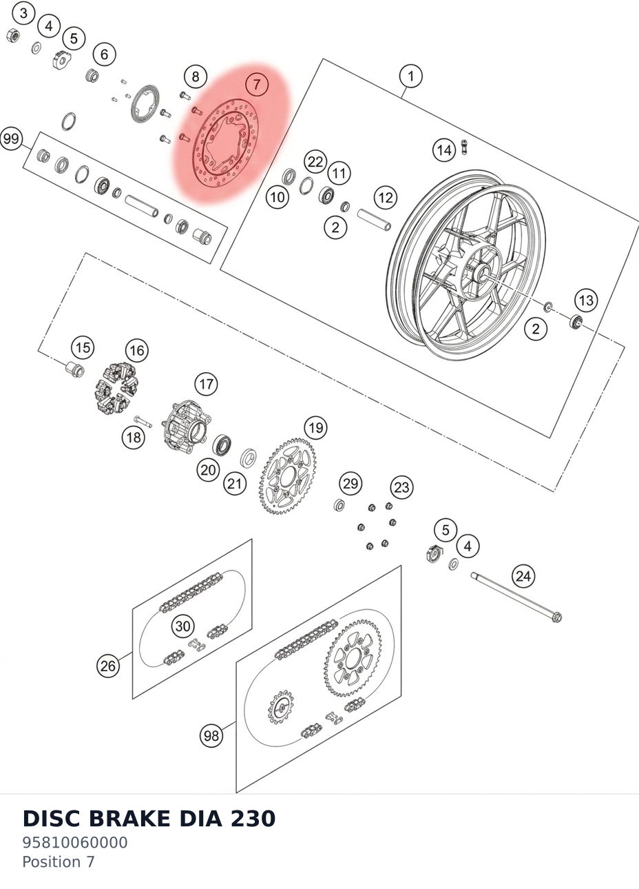 Diagram preview: DISC BRAKE DIA 230 (95810060000)