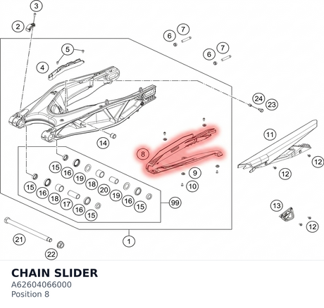 Diagram preview: CHAIN SLIDER (A62604066000)