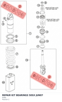 Diagram preview: REPAIR KIT BEARINGS 50SX JUN07 (R306)